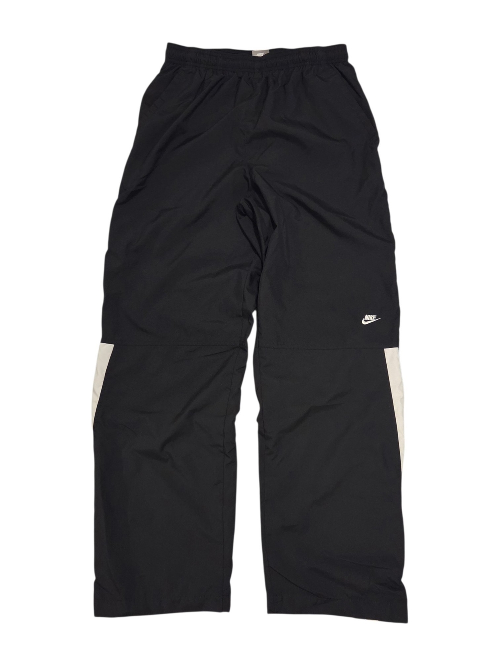 Vintage Y2k Nike Black Track Pants with White Accents